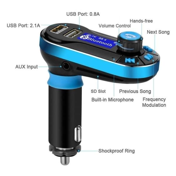 FM-sändare Bluetooth Auto Bil Handsfree MP3 Musik Radio Adapter