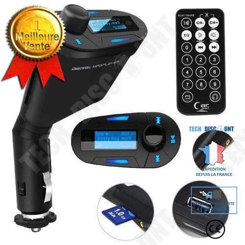 TD® Kit FM-sändare Bluetooth MP3-spelare med USB för bil - Autotillbehör SD-kortläsare, handsfree-kit, USB