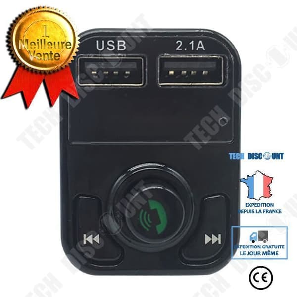 TD® Bilsändare Dubbel USB Bluetooth 4.1 Laddare Handsfree Bilsats FM-sändare MP3-spelare