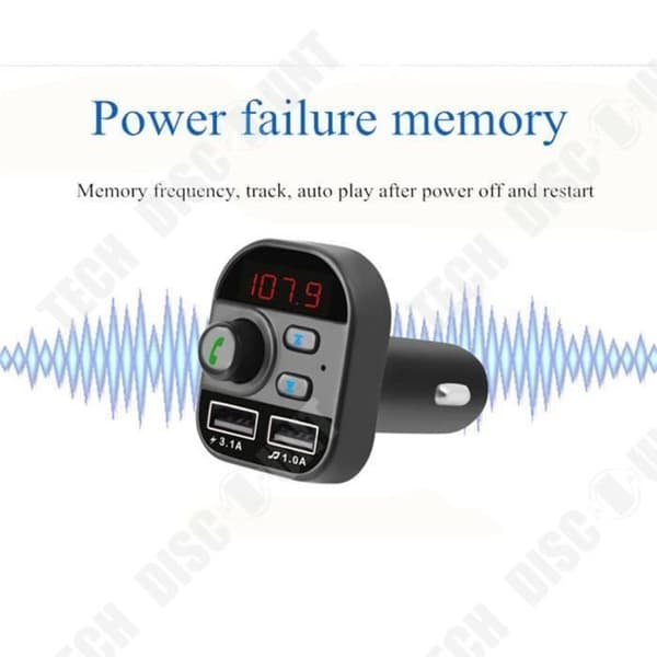 TD® Bil Bluetooth FM-sändare Trådlös radioadapter USB-laddare MP3-spelare