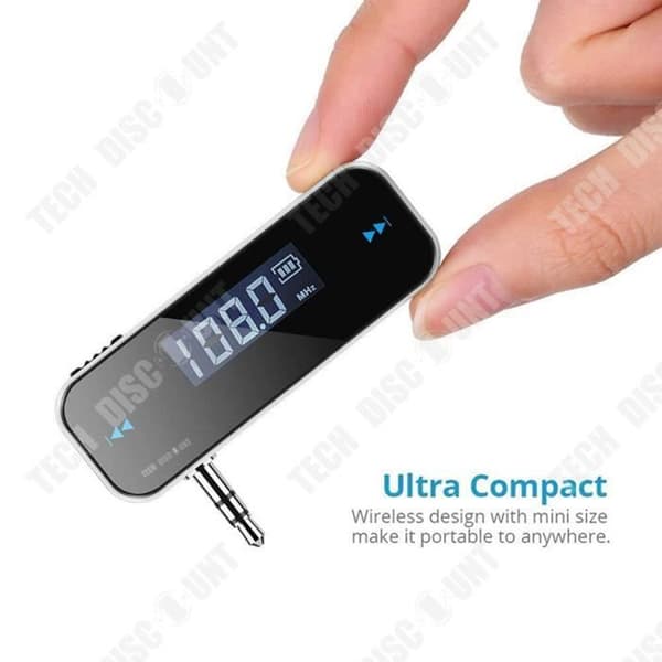 Trådlös FM-sändare Sändarjack Mini bilradio stöder handsfree-radiosamtal mikro usb-laddning