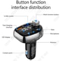 Miniatyrbild 3 av 4: TD® Bluetooth FM-sändare för bil, trådlös Bluetooth-adapter med handsfreesats och snabbladdare 3.0 - Biltillbehör