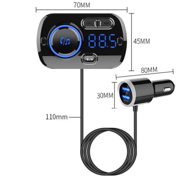 TD® Cigarettändare Dual USB Sju färger Mood Lighting Smart Snabbladdning