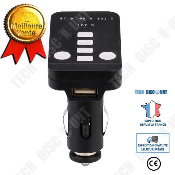 TD® Car FM-sändare - Bluetooth Car Kit MP3-spelare Trådlös Radio USB Laddare-53- iPhone 7 Samsung S7