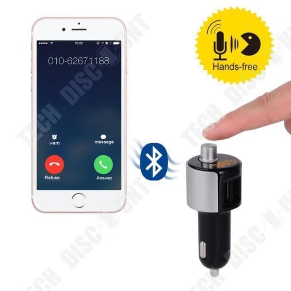 TD® Bluetooth Car FM-sändare Handsfree Call for Car Två USB-portar - Handsfree Kit med 2 USB-portar