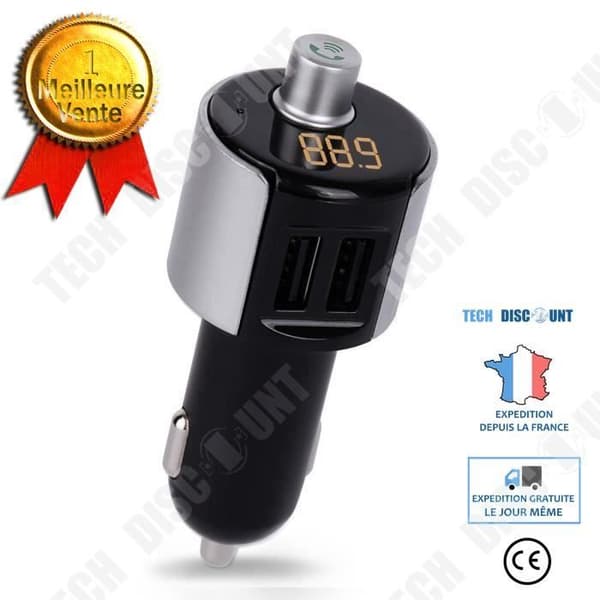 TD® Bluetooth Car FM-sändare Handsfree Call for Car Två USB-portar - Handsfree Kit med 2 USB-portar