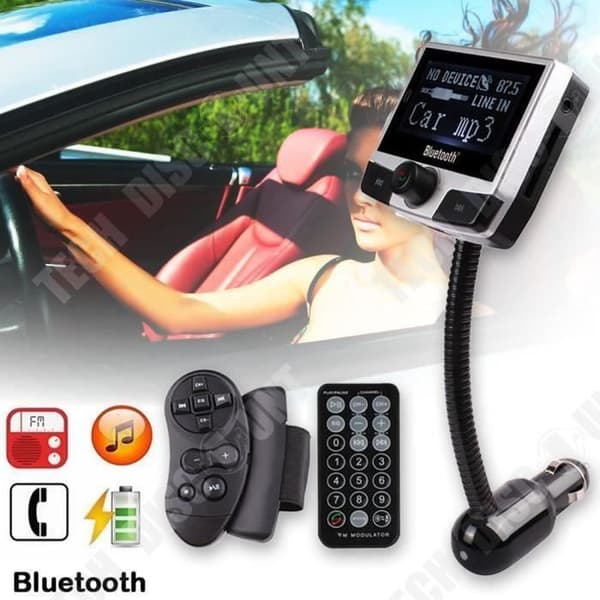 TD® Bil FM-sändare Bluetooth Digital MP3 Stereo för iphone Samsung HTC LG Trådlös högtalare