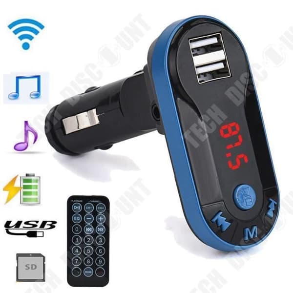 TD® trådlös Bluetooth FM-sändare MP3-spelare Handsfree Bilsats USB-fjärrkontroll TF SD / Multifunktionell hopfällbar