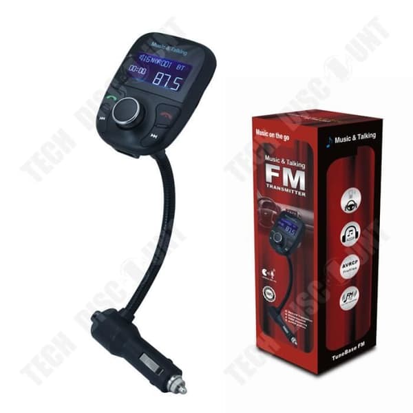 TD® Bluetooth FM-sändare fjärrstyrd musikkontroll handsfree-sats FM-radioanslutning multifunktionscigarrtändare