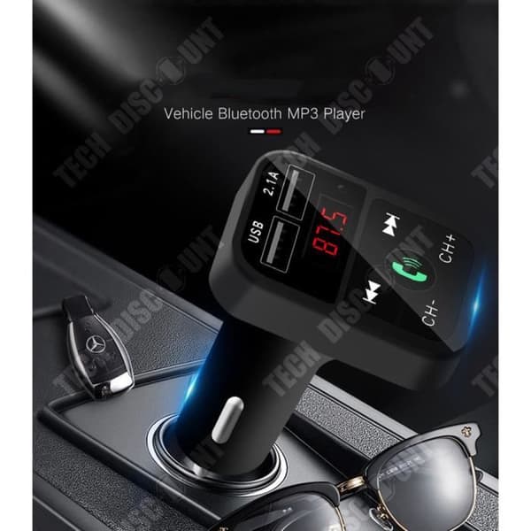 TD® Bil FM-sändare Dubbel USB Bluetooth 4.1- Laddare Handsfree Bilsats FM-sändare MP3-spelare
