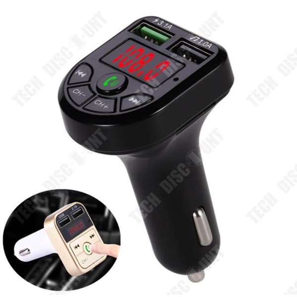 TD® Bil FM-sändare Dubbel USB Bluetooth 4.1- Laddare Handsfree Bilsats FM-sändare MP3-spelare