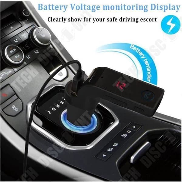 TD® Bil FM-sändare - Bluetooth Car Kit Multifunktionell handsfree radio MP3-spelare USB-laddare Svart