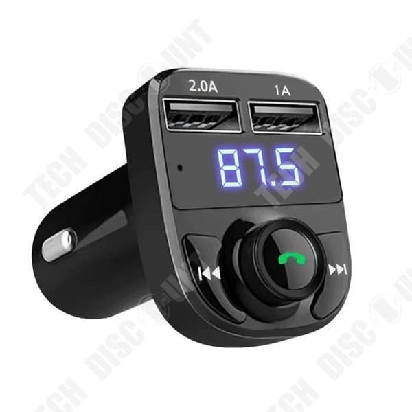TD® bil FM-sändare - Bluetooth handsfree bilsats - FM-sändare MP3-spelare Dubbel USB-laddare