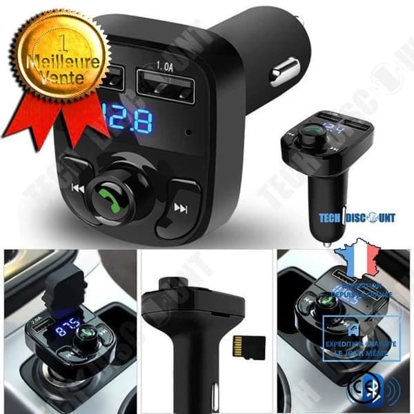 TD® bil FM-sändare - Bluetooth handsfree bilsats - FM-sändare MP3-spelare Dubbel USB-laddare