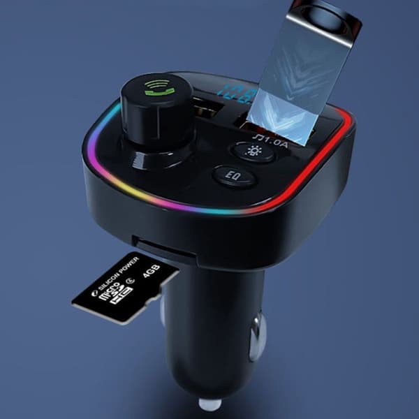TD® Bluetooth FM-sändare för bil, 1,8-tums TFT-färgskärm - trådlös handsfree USB snabbladdande bilsats