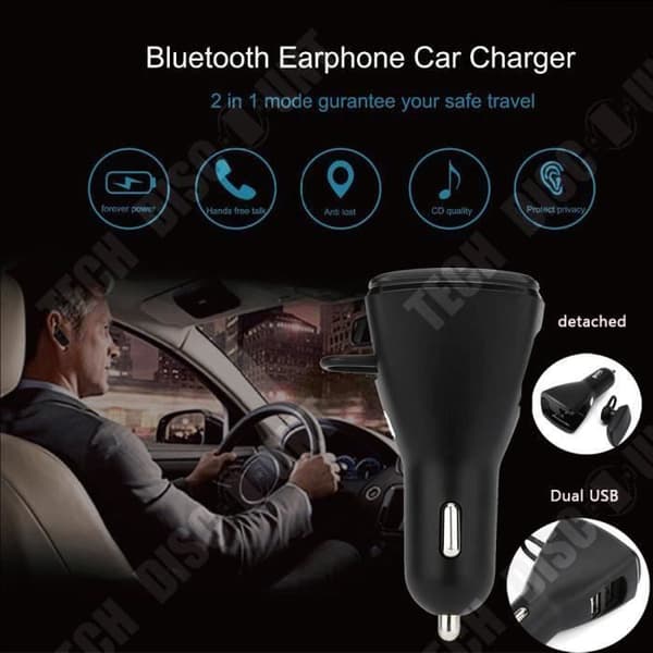TD® FM-sändare Mini Billaddare- Smart trådlös Bluetooth Stereo Headset HörlurLLY71225105 381