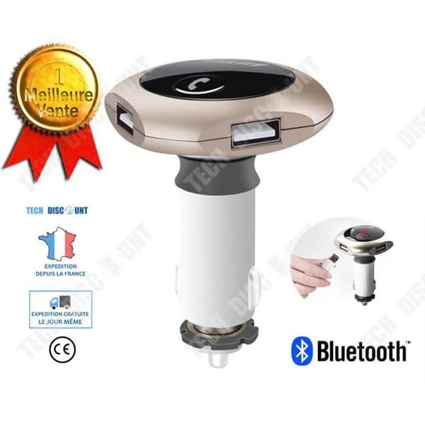 TD® Bluetooth-sändare bil-tv FM-optisk auto-tv-headset dubbel usb-port roséguld färg avancerad ljuddistribution