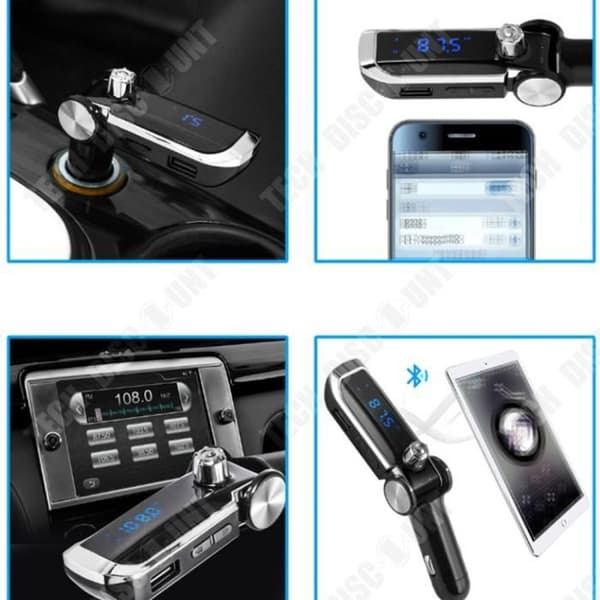 TD® Bilsändare Dubbel USB-port Vikbar och insättningsbart kort Handsfree-samtal