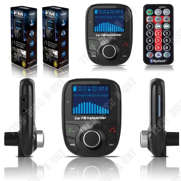 TD® FM-sändare Bluetooth power mp3-spelare Bil Handsfree Musik Trådlös radioadaptersats telefonen laddas