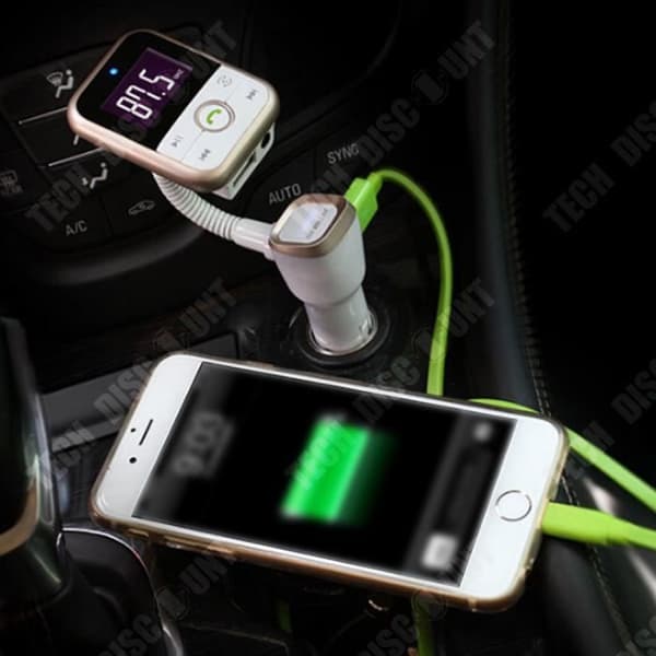 TD® Multifunktion Bil Bluetooth-sändare USB-laddare Telefonsamtal Handsfree-kit Iphone Android FM-adapter