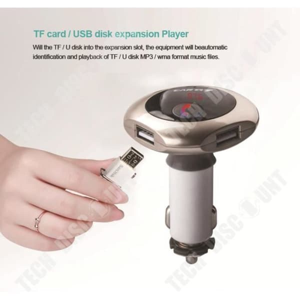 TD® Q7 Ny Bluetooth bil MP3 handsfree Bluetooth FM-sändare med dubbel USB billaddare 360 graders rotation