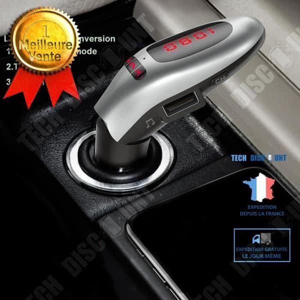 TD® Trådlös Bluetooth FM-sändare för bil MP3-radio Musikspelare USB-port - USB trådlös handsfree-KIT