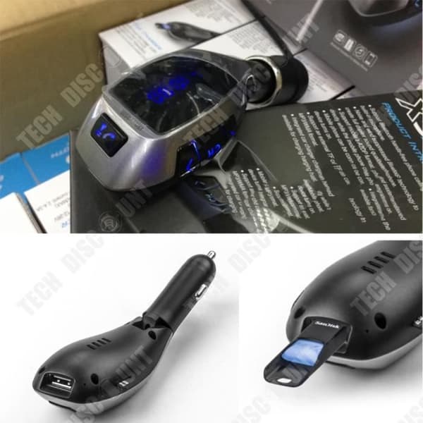 TD® FM-sändare Bluetooth Bilstereo Handsfree Mobiltelefoner USB-sändare Ljudspelare Laddningsfrekvens