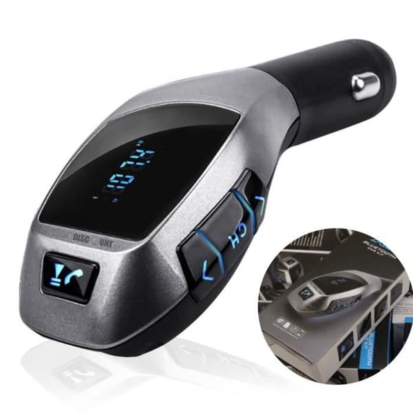 TD® FM-sändare Bluetooth Bilstereo Handsfree Mobiltelefoner USB-sändare Ljudspelare Laddningsfrekvens