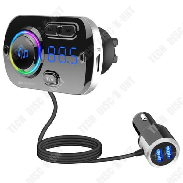 TD® Atmosphere andningsljus bil röstassistent snabbladdning trådlös bluetooth MP3 biltelefonsändare F