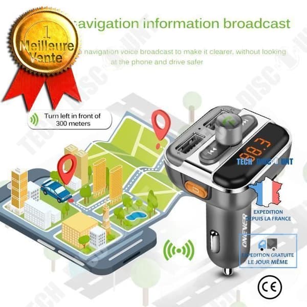 TD® Car KIT FM-sändare Bluetooth musikspelare USB-laddning - Bluetooth Wireless KIT 2 USB 1 SD-port - Biltillbehör