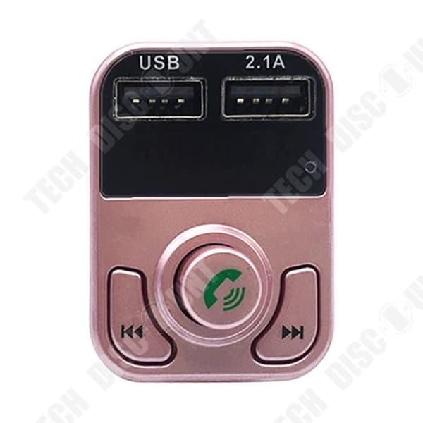TD® Car FM-sändare - Dual USB Bluetooth 4.1 - Laddare Handsfree Bilsats FM-sändare MP3-spelare - Rose Gold