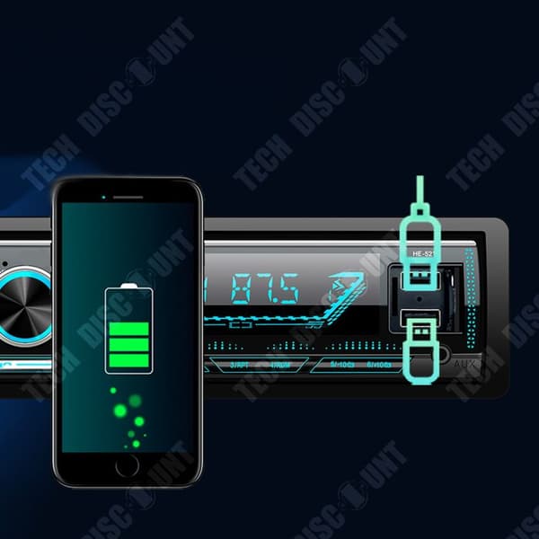 TD® Bluetooth bilradio bil dubbel USB bluetooth MP3-spelare FM-radio bilmusikvärd för biltaxi