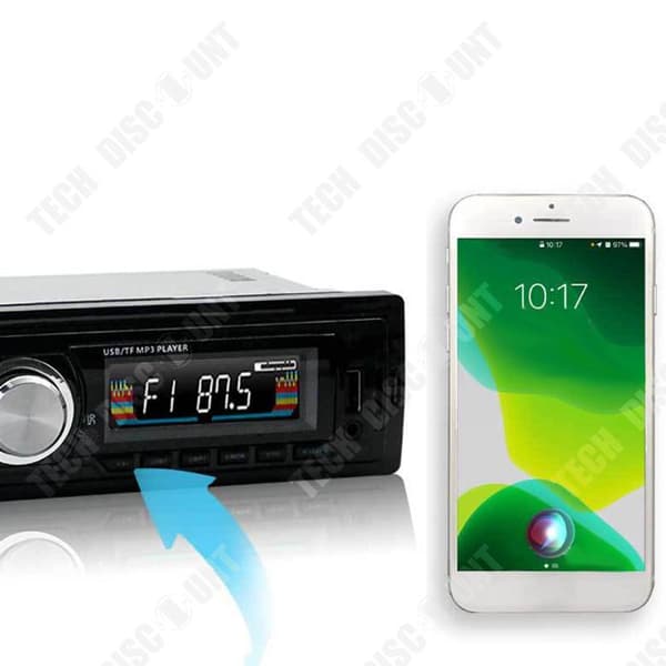 TD® Bluetooth bilradio 12V bil MP3-spelare bluetooth handsfree FM bilradio anslutet kort usb ljudnyckel