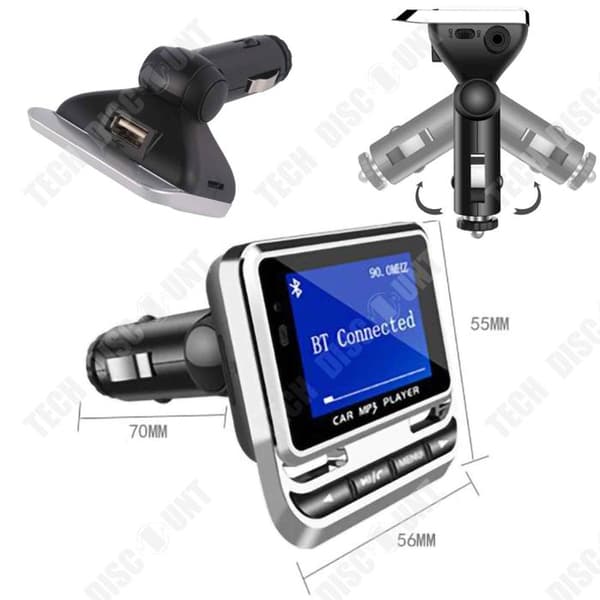 TD bluetooth 2.0 FM bilsändare 12v 1A QC 3.0 snabbladdning och USB-port bluetooth adapter billaddare