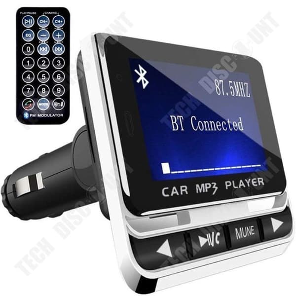 TD bluetooth 2.0 FM bilsändare 12v 1A QC 3.0 snabbladdning och USB-port bluetooth adapter billaddare