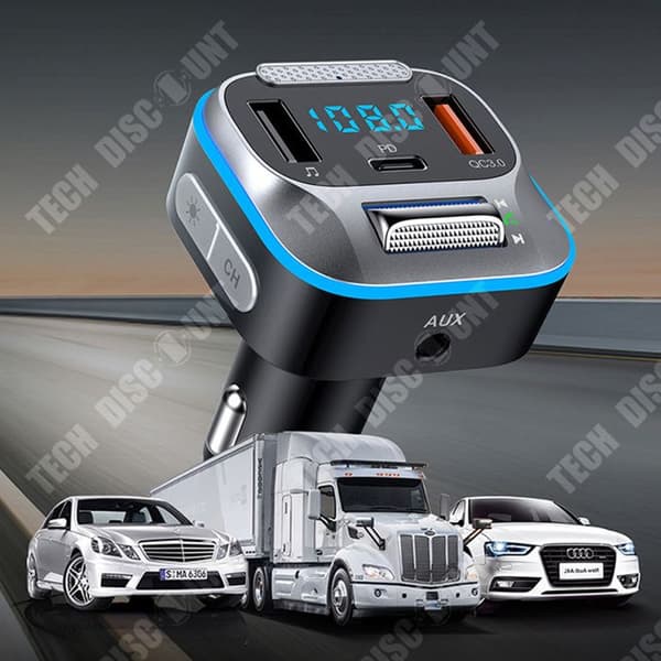 TD® T73 Bluetooth Bil Laddare 18W MP3 Bil Laddare Röst Samtal FM Sändare Universell Snabbladdning Bil USB Port Bil Laddare