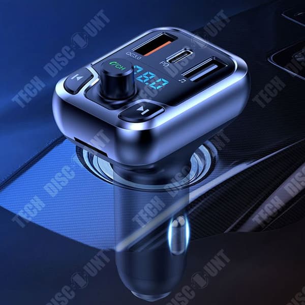 TD® T68 Bluetooth Billaddare MP3 FM-sändare USB Flash Drive Snabbladdare Bilgränssnitt Billaddare
