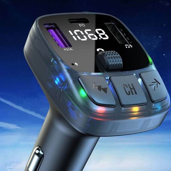Bluetooth biladapter oplader PD | Trådløs FM-sender og musikafspiller med USB