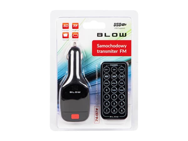 FM-sändare Blow LCD USB SD TF svart + fjärrkontroll