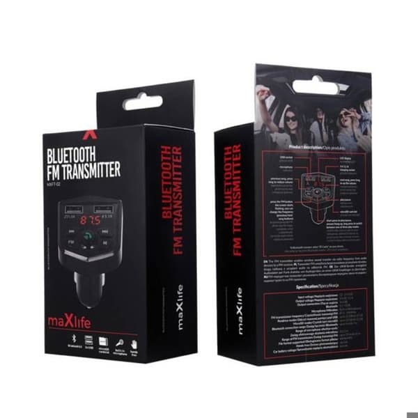 Bilugnare Bluetooth med FM-radio / USB och handsfree-kit Maxlife Svart