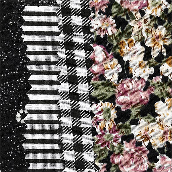 Patchworktyg - 45x55 cm - Svart - 4 st