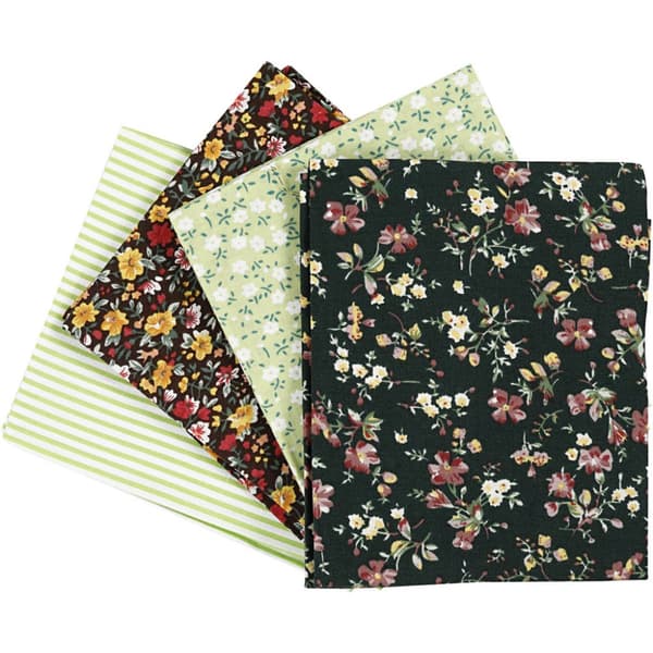 Patchworktyg - 45x55 cm - Grön - 4 st