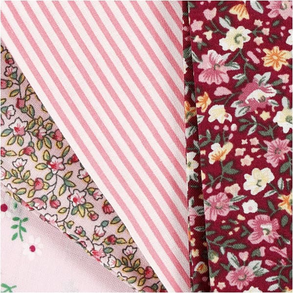 Patchworktyg - 45x55 cm - Rosa - 4 st