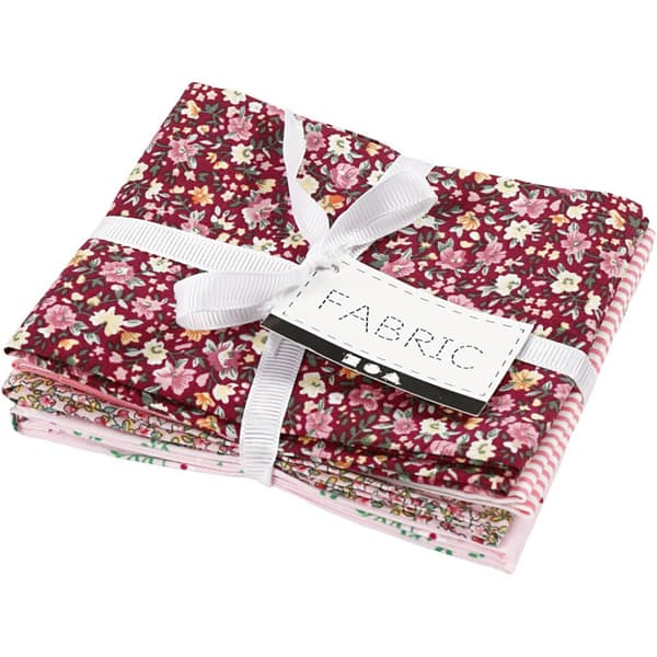 Patchworktyg - 45x55 cm - Rosa - 4 st