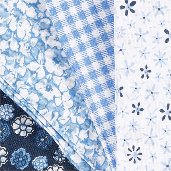 Patchworktyg - 45x55 cm - Blå - 4 st