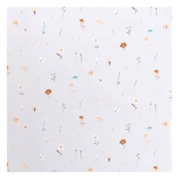 Millefleur bomullstyg 50 x 140 cm - 122 g / m² - Ljusgrå