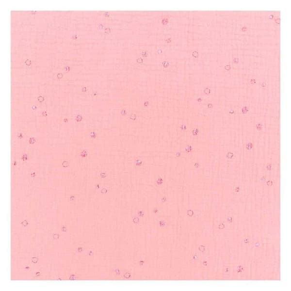 Dubbelt bomullsväv 50 x 130 cm - 130 g / m² - Lax och varm folie