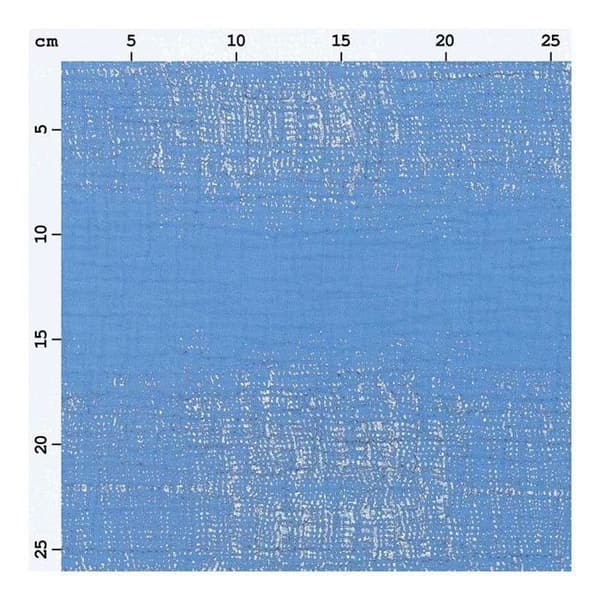 Dubbelt bomullsväv 50 x 130 cm - 130 g / m² - Azurblått och varmfolie