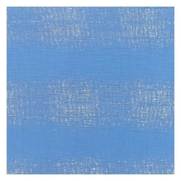 Dubbelt bomullsväv 50 x 130 cm - 130 g / m² - Azurblått och varmfolie
