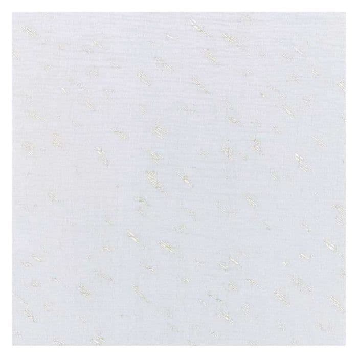 Dubbelt bomullsväv 50 x 130 cm - 130 g / m² - Ljusgrå och varm folie